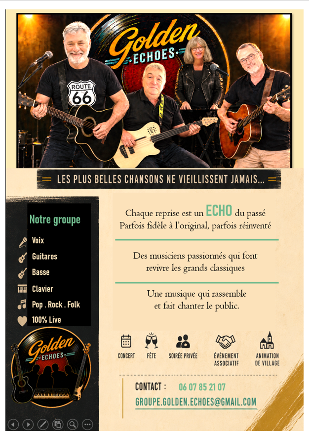 Flyer de présentation Golden Echoes